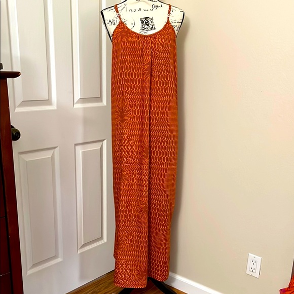 Manuhealii Dresses & Skirts - NWOT Manuhealii Long Dress Pineapple Dk Reddish Brown & Burnt Orange M